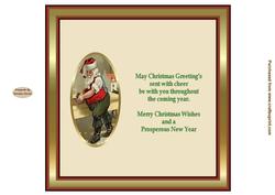 Santa 7.5 x 7.5ins Vintage Christmas Insert