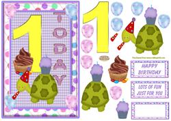 Happy 1st Birthday Decoupage Card Front