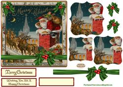 Christmas Santa 6x6ins Topper