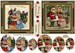 Christmas Vintage 5x5ins Toppers x 2