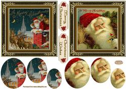 Father Christmas 5x5ins Toppers x 2