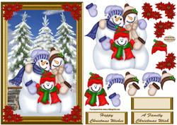 Happy in the Snow Decoupage Card Front