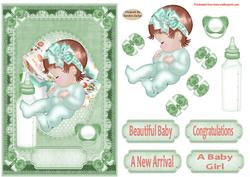 Beautiful Baby 3 Decoupage Card Front