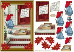 Christmas Dear Santa Claus Decoupage Topper
