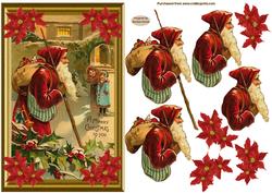 Christmas Vintage Santa Claus Decoupage Topper 2