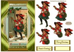 Season's Greeting's Decoupage Card Front