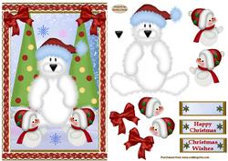 Polar Bear Decoupage Card Front