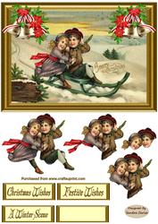 Christmas Winter Scene Decoupage Topper