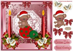 Holly & Berries 8x8ins Decoupage Card Front