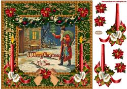 Christmas Vintage Santa Claus 8x8ins Topper