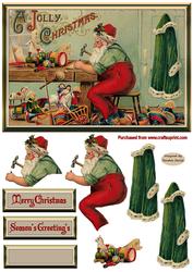Christmas Santa is Busy for Christmas Topper 1