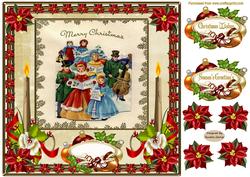Christmas Vintage Carol Singers Topper