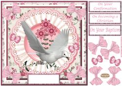 Pretty Dove of Peace 8x8ins Card Front