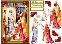Nativity We Three Kings Decoupage Topper