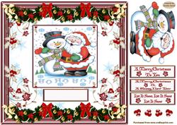 Christmas Santa & Snowman Decoupage Topper