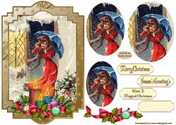 Vintage Magical Christmas Pyramid Topper