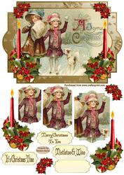 Joyful Christmas Decoupage Vintage Topper