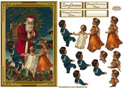 Christmas Time Decoupage Card Front