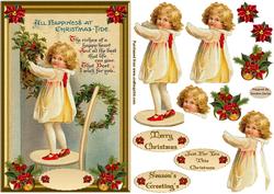 Christmas Vintage Happiness Decoupage Topper