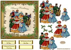 Christmas Carol Singers Decoupage Topper