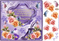 Glitter Butterflies 8x8ins Decoupage Topper