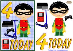 4th Birthday Boy Card Front
