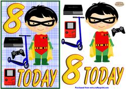 8th Birthday Boy Card Front