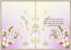 A Pretty Floral 70th Birthday Insert