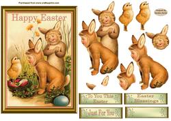 Easter Chicks Decoupage Card Front