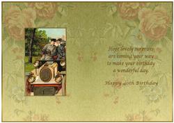 Happy 40th Birthday Vintage Insert