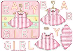 Pink Baby Girl 6x6ins Card Front