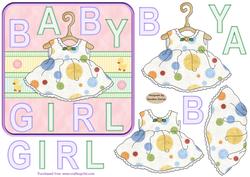 Baby Girl 6x6ins Decoupage Card Front