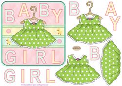 Baby Girl 1 6x6ins Card Front