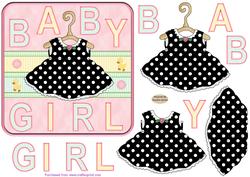 New Baby Girl 6x6ins Card Front