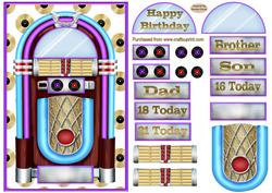 Lets Play the Jukebox Decoupage Card Front