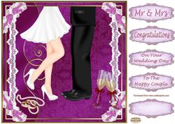 Mr & Mrs 8 x 8ins Card Front