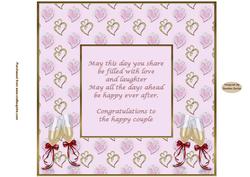 To the Happy Couple 8 X8ins Insert