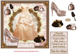 Girls Love Fashion 7 x 7ins Card Front