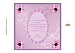 Pretty Pink Flowers 7 x 7ins Insert