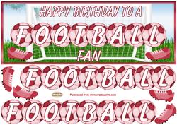Happy Birthday to a Football Fan Large Dl Card Front