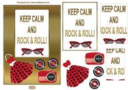 Keep Calm Rock & Roll 5 x 7ins Card Front