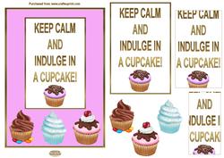 Keep Calm Cupcake birthday decoupage 5 x 7ins topper