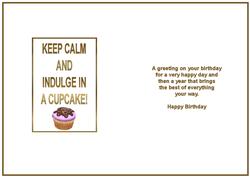 Keep Calm and Indulge in a Cupcake Insert