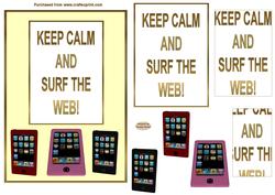 Keep Calm & Surf the Web 5 x 7ins birthday topper