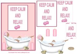 Keep Calm and Relax 5 x 7ins Card Front