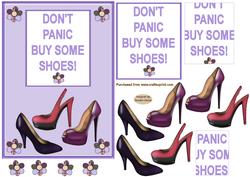 Dont Panic Shoes birthday 5 x 7ins Card Front