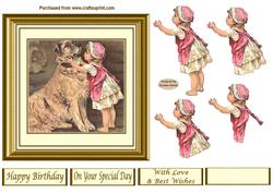 You're So Cute Decoupage 6 x 6ins Card Front