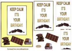 Chocolate Birthday Decoupage Card Front