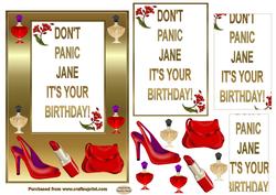 Don't Panic Jane It's Your Birthday Card Front
