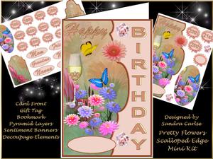 Pretty Flowers Scalloped Edge Mini Kit